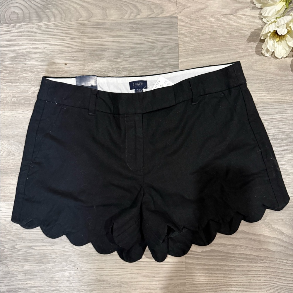 J. Crew Women's Black Scalloped High Waist Shorts